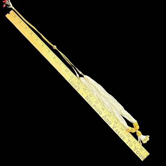 Indian Jewelry Lariat Tassel Necklace with Faux Mini Pearls accented with Leaf D - Picture 8 of 8